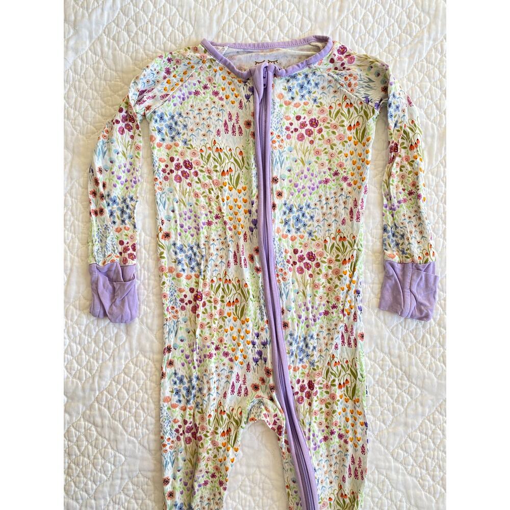 Little Sleepies Baby Girls Bamboo Zippy Sleeper Flower Fields Purple 12-18m - Picture 6 of 7